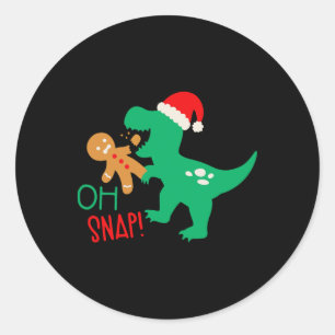 Oeps Peperkoek Dinosaurus Sinterklaas Kerst Grappi Ronde Sticker