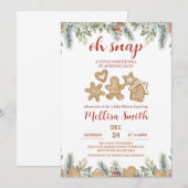 Oeps Peperkoek Kerst Baby Shower Kaart (Voorkant / Achterkant)