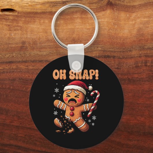 Oeps Peperkoek Man Kerst Grappige Koek Bak Sleutelhanger (Voorkant)