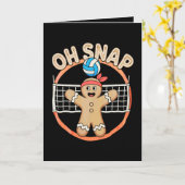 Oeps Peperkoek Man Kerst Volleybal Kerstmis Kaart (Gele Bloem)