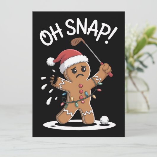 Oeps Peperkoekman Golfer Golf Kerstmis Kerst Feestdagenkaart (Staand voorkant)
