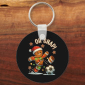 Oeps Peperkoekman Kerst Voetbal Sleutelhanger (Voorkant)
