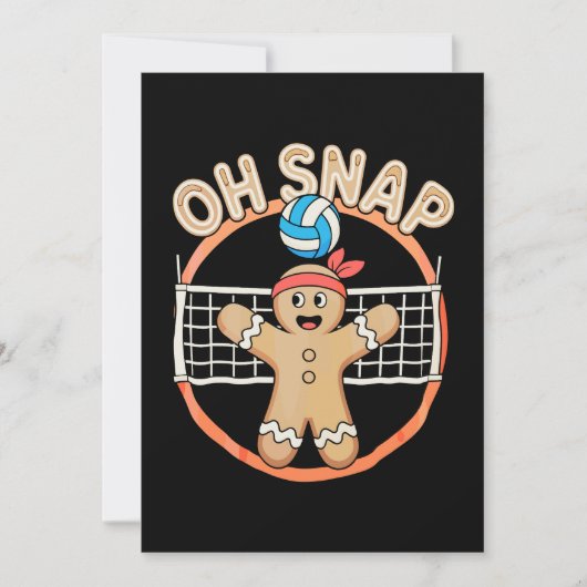 Oeps Peperkoekman Kerst Volleybal Kerstmis Kaart (Voorkant)