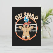 Oeps Peperkoekman Kerst Volleybal Kerstmis Kaart (Staand voorkant)