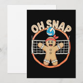 Oeps Peperkoekman Kerst Volleybal Kerstmis Kaart (Voorkant / Achterkant)