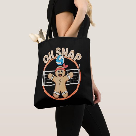 Oeps Peperkoekman Kerst Volleybal Kerstmis Tote Bag (Dichtbij)