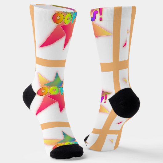 Oeps! Quirky Comic Book Jargon Cabin Sokken (Gebogen)