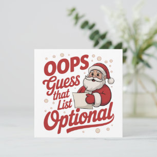 Oeps Raad die lijst maar optioneel Funny Santa Cla Feestdagenkaart