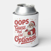Oeps Raad Die Lijst Optioneel Grappige Kerstman Blikjeskoeler (Blikje Voorkant)