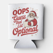 Oeps Raad Die Lijst Optioneel Grappige Kerstman Blikjeskoeler (Voorkant)