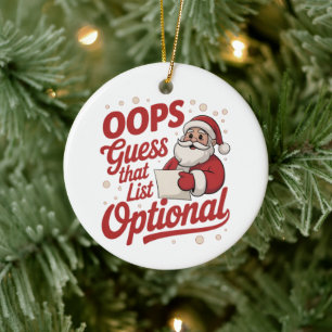 Oeps Raad Die Lijst Optioneel Grappige Kerstman Keramisch Ornament