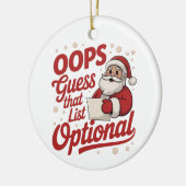 Oeps Raad Die Lijst Optioneel Grappige Kerstman Keramisch Ornament (Links)