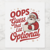 Oeps Raad Die Lijst Optioneel Grappige Kerstman Wijn Etiket (Enkel label)