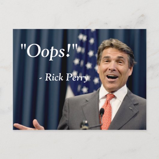 Oeps! - Rick Perry Briefkaart (Voorkant)