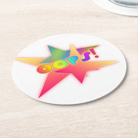 Oeps Ronde Kartonnen Onderzetter (Gebogen)