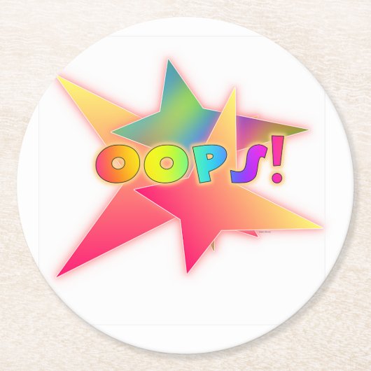 Oeps Ronde Kartonnen Onderzetter (Voorkant)