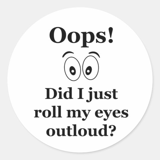 Oeps! Ronde Sticker (Voorkant)