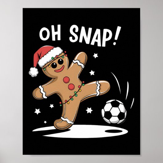 Oeps Snap Peperkoek Voetbal Kerst Plezier  Poster (Voorkant)
