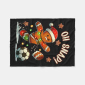 Oeps Snap Peperkoekman Kerst Voetbal Fleece Deken (Voorkant (Horizontaal))