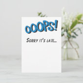 Oeps sorry voor zijn late Kaart (Staand voorkant)