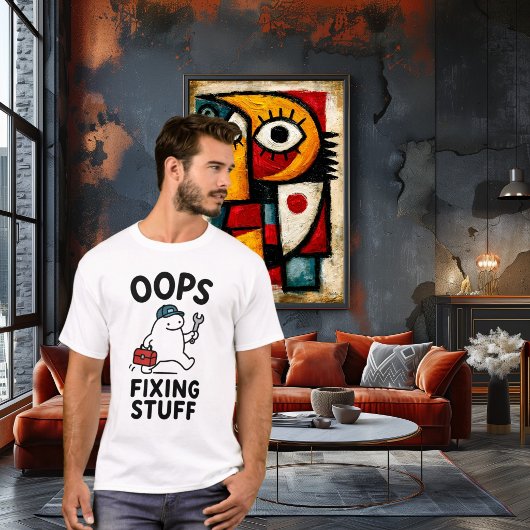 Oeps Spullen Repareren Grappig Schattig Ambachtsma T-shirt