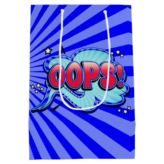 Oeps! Super Hero Comic Book Action Bubble Medium Cadeauzakje (Achterkant)