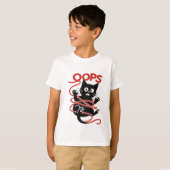 Oeps! Tangled Cat Graphic T-shirt (Voorkant volledig)