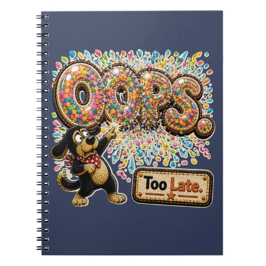 Oeps Te Laat Gepersonaliseerd Grappig Sarcasme Notitieboek (Voorkant)