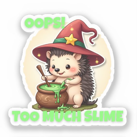 Oeps! Te veel slijm - Schattigee egel Sticker (Voorkant)