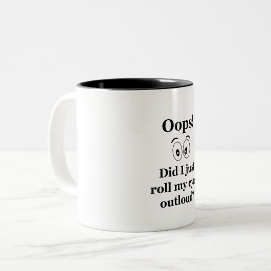 Oeps! Tweekleurige Koffiemok (Voorkant links)