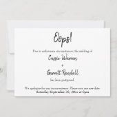 "Oeps!" Uitgesteld Huwelijksaankondiging Kaart (Voorkant)