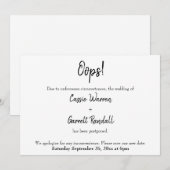 "Oeps!" Uitgesteld Huwelijksaankondiging Kaart (Voorkant / Achterkant)