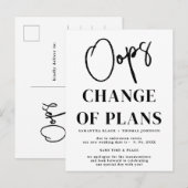 Oeps Uitgestelde Trouwdatum Aankondiging Briefkaar (Voorkant / Achterkant)