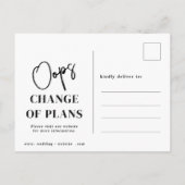 Oeps Uitgestelde Trouwdatum Aankondiging Briefkaar (Achterkant)