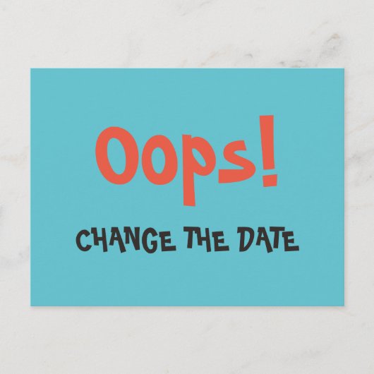 Oeps verander de bruiloft van de Datum sparen de d Aankondigingskaart (Voorkant)