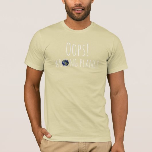 Oeps! Verkeerde planeet T-shirt (Voorkant)