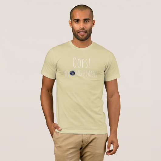 Oeps! Verkeerde planeet T-shirt (Voorkant volledig)