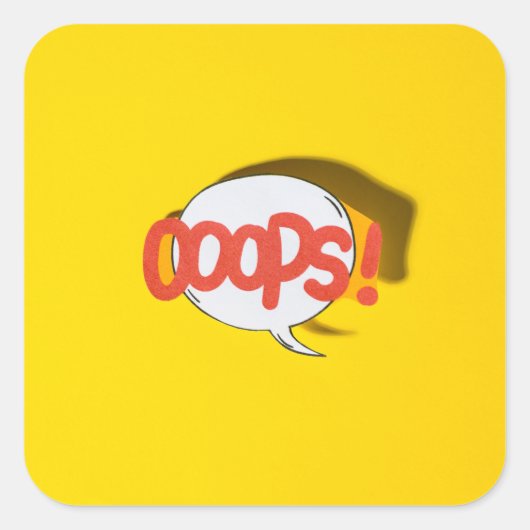 Oeps! Vierkante Sticker (Voorkant)