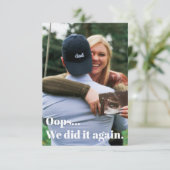 Oeps, we deden het weer zwangerschapsaankondiging bedankkaart (Staand voorkant)