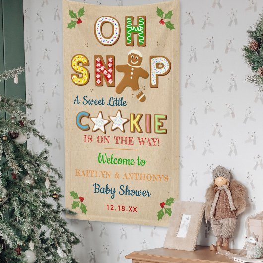 Oeps! Welkom bij de Gingerbread Cookie Baby Shower Spandoek