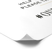 Oeps winter bloemen bruiloft hashtag bord poster (Hoek)