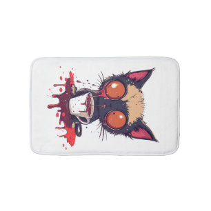 Oepsie Meow Verdrietige Kawaii Kat Coffeeliefhebb Badmat