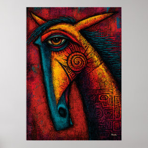 Oer Paard Geest – Expressionistische Abstracte Wan Poster