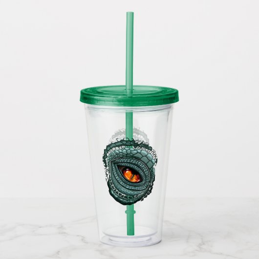 Oer reptiel roofdier oog acryl drinkbeker (Voorkant)