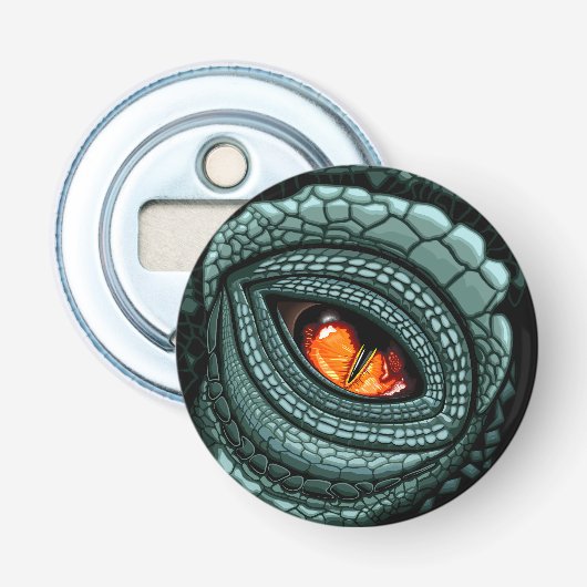 Oer Reptiel Roofdier Oog Button Flesopener (Voorkant)