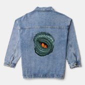 Oer reptiel roofdier oog denim jacket (Achterkant)