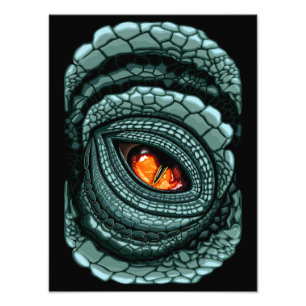Oer reptiel roofdier oog foto afdruk