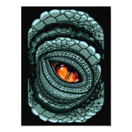 Oer reptiel roofdier oog foto afdruk (Voorkant)