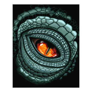 Oer reptiel roofdier oog foto afdruk