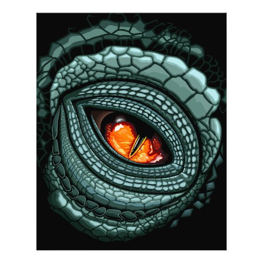 Oer reptiel roofdier oog foto afdruk (Voorkant)